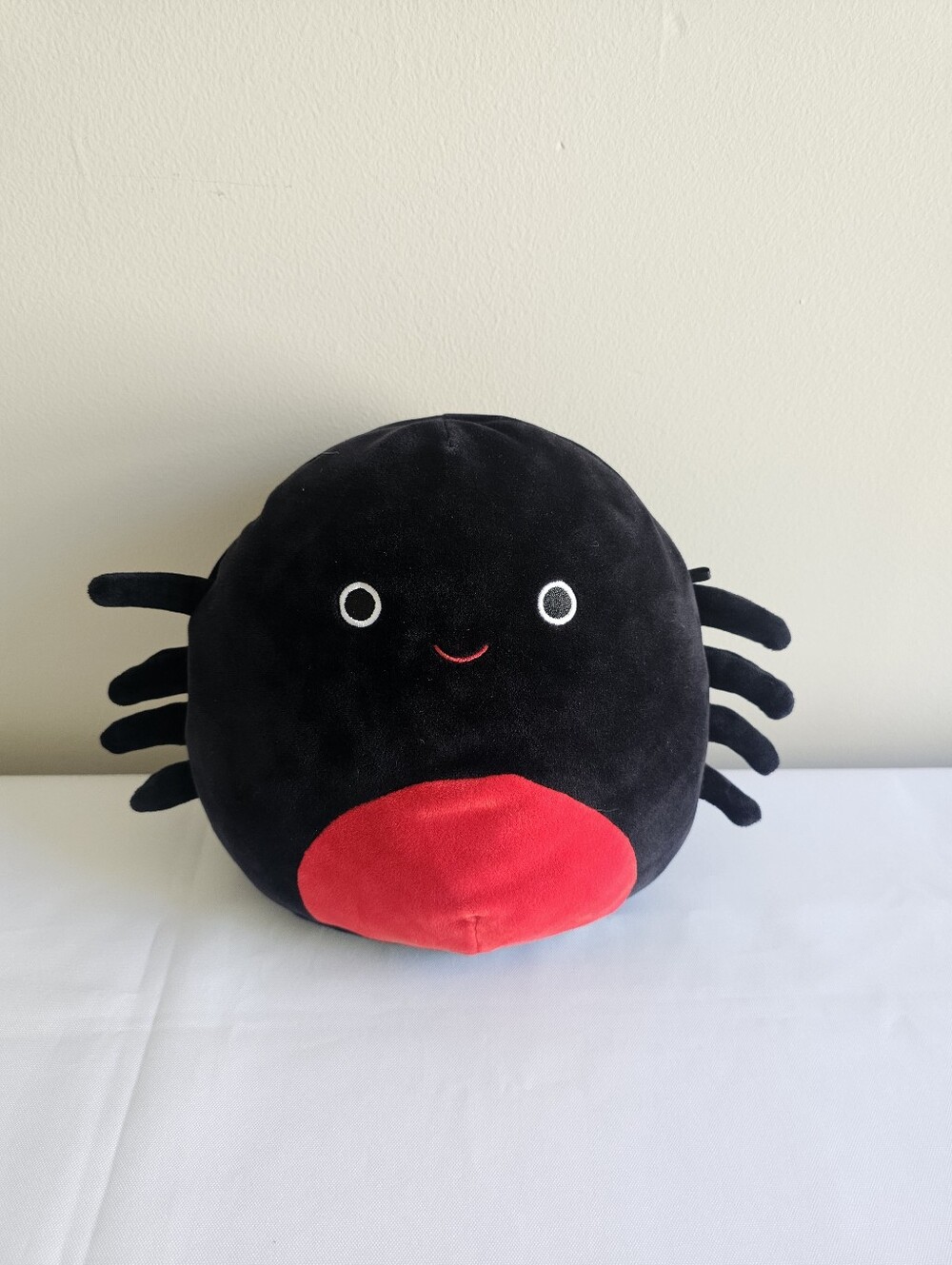 Squishmallows Black Plush Spider with Red Belly